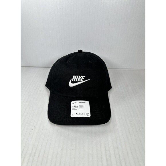 Nike Unisex Futura Heritage 86 Adjustable Strap Black White Hat Cap 913011-010 - Picture 1 of 4